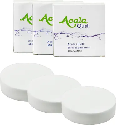 Produktbild von 3er Set Mikroschwamm für AcalaQuell Kannen Wasserfilter Swing, Sunny, Wassetto, One