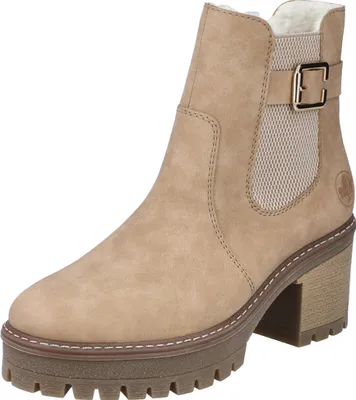 Produktbild von Rieker Damen Chelsea Boot Plateausohle Elastikeinsatz Stiefelette Y8554, Größe:41 EU, Farbe:Beige
