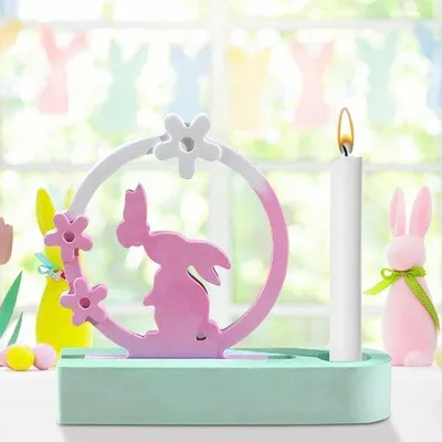 Produktbild von Silikonische Gießformen für Ostern und Frühling - Karussellhase - Theelichthouder
