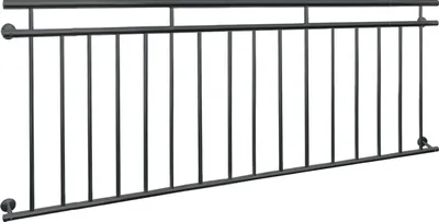 Produktbild von ECD Germany Französischer Balkon, 90x225 cm, mit 16 Füllstäben, Anthrazit matt und rau, Balkongeländer aus pulverbeschichtetem Stahl