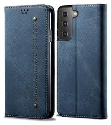 Immagine prodotto di Custodia Galaxy S21 5G, custodia in pelle con chiusura magnetica e supporto per Samsung Galaxy S21 5G blu