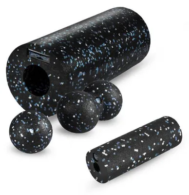 Image de Spokey - Kit d'appareils de massage corporel « Rullo Plus » (lot de 4) PP13075 (33 cm x 14 cm) (noir)