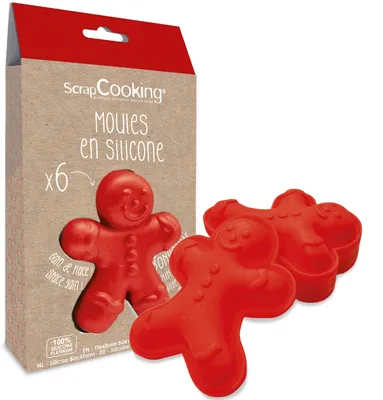 Immagine prodotto di 6 stampi in silicone per omini di pan di zenzero