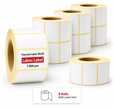 Obrázok produktu pre Termolaborované štítky, rozmery 40x25 mm - 8 roliek