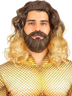 Produktbild von Aquaman Perücke mit Bart - Fasching Kostüm Perücke