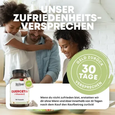 Produktbild von Quercetin 500 mg hochdosiert (180 Kapslen) mit Vitamin C - Vegan - Quercetin hochdosiert