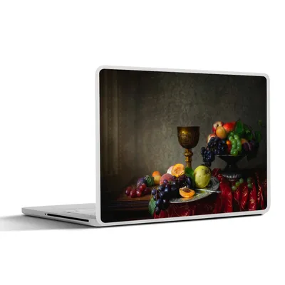 Produktbild von MuchoWow® Laptop Aufkleber Sticker Cover Rustikal - Tisch - Obst - Stilleben - Tasse 25x18 cm - Laptop-Deko