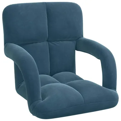 Image de vidaXL Fauteuil à pied réglable, velours bleu