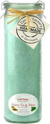 Produktbild von Candle Factory Duftkerze Big-Jumbo "Grüner Tee & Minze", pastellgrün