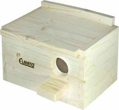 Produktbild von Elmato 13500 Wellensittichkobel Brutkasten Nistkasten Sittich, Fichte massiv, Nestmulde, 25×16,5x16cm