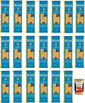 Produktbild von De Cecco Linguine Grandi N°407, 100% Italienisch Pasta Nudeln 20x 500g + Italian Gourmet Polpa 400g