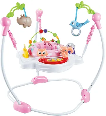 Produktbild von Baby Jumper Rosa Wald-Design, 360° drehbarer Sitz, Musik & Lichter, für 6 Monate bis 12 kg