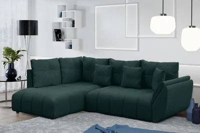 Produktbild von AX LIVING Ecksofa mit Schlaffunktion Corleone L Sofa Grün 268 cm