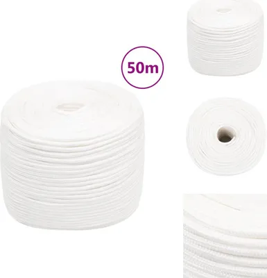 Produktbild von vidaXL Bootsseil Weiß 8 mm 50 m Polypropylen -  Seile