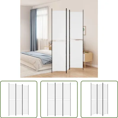 Zdjęcie produktu dla The Living Store 3-pc. Parawan biały 150x220 cm tkanina