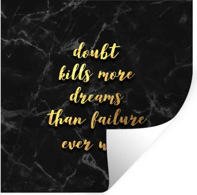 Produktbild von MuchoWow® Wandtattoo Wandsticker Wandaufkleber Zitate - Träume - Gold - Marmor 80x80 cm Selbstklebend und Repositionierbar - Wierderverwendbar - Selbstklebend