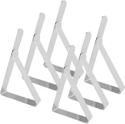Image de Pinces pour nappe, flexibles, amovibles, pour usage intérieur et extérieur, argentées, lot de 6