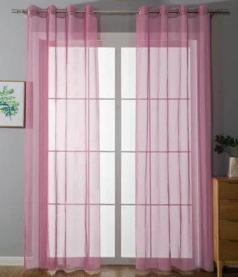 Produktbild von 2er Set Ösenvorhänge Transparent »Uni« Gardine HxB 175x140 cm Rosa Stores Vorhang Ösen Bleibandabschluß Wohnzimmer, 20332-cn2