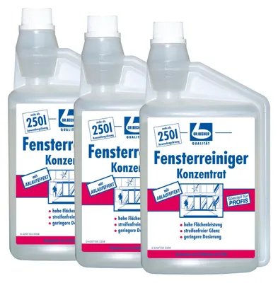 Produktbild von Dr. Becher Fensterreiniger Konzentrat 1L für Glasflächen geeignet (3er Pack)