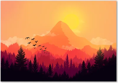 Produktbild von Tulup® Leinwandbild - 100x70 cm - Wandkunst - Drucke auf Leinwand - Leinwanddruck  - Landschaften - Orange - Berglandschaft