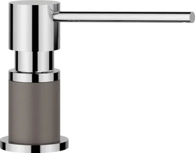 Produktbild von BLANCO LATO Spülmittelspender SILGRANIT-Look zweifarbig vulkangrau/chrom