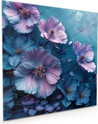 Produktbild von Küchenrückwand Spritzschutz Glas mit Motiv Blumenmuster 40 x 40 cm