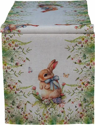 Produktbild von Tischdecke Tischläufer Druck Häschen Osterhase Ostern 40 x 140 cm