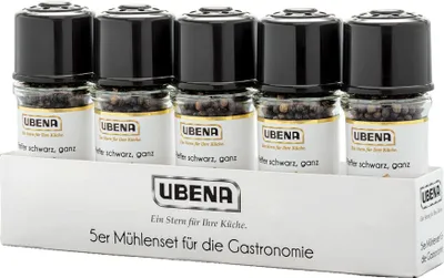 Immagine prodotto di Ubena macina pepe nero intero a. 45g set di 5 225g