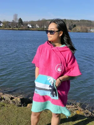 Obrázok produktu pre Bambusové pončo Wave Hawaii Pink Wave, veľkosť S WH4022