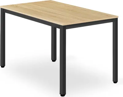 Obrázek produktu pro Jídelní stůl Jídelní stůl čtvercový dřevěný stůl kuchyňský stůl 120 x 60 x 75 cm, jídelna kuchyně obývací pokoj Sonoma dub s černými kovovými nohami