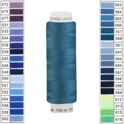 Produktbild von Nähgarn 100m Unipoly 120 Tex14x2 Polyester Nähfaden Nähmaschinengarn Farben 3v6 , Farbe:567