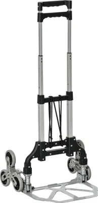 Produktbild von Klappbarer Treppensteiger mit 6 Rädern, inkl. Befestigungsgurt, automatische Klappfunktion, Silber + Schwarz