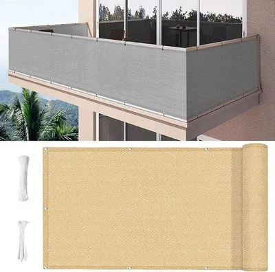 Produktbild von Balkonüberdachung - UV-Schutz für bis zu 90% - 80 x 170 cm groß, Sandgelbfarben