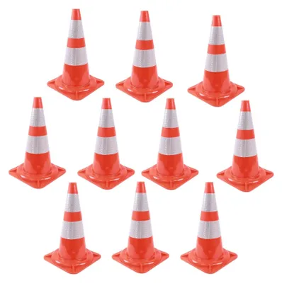 Produktbild von 10x Verkehrskegel Warnleitkegel Verkehrsleitkegel Leitkegel Markierungskegel Pylone Warnkegel