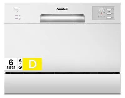 Tischgeschirrspüler, 6 Maßgedecke, 6 Programme, LED, 47 dB, weiß