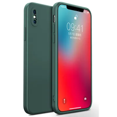Obrázek produktu pro iPhone X Pouzdro, Tekuté Silikonové Gumové Pouzdro, Nárazuvzdorné a Odolné proti Poškrábání pro iPhone X Nachtgrün