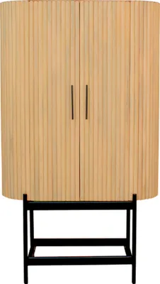 Produktbild von SIT Möbel Schrank | 2 Türen | Mangoholz natur | Gestell Altmetall schwarz | B 100 x T 40 x H 172 cm | 09369-01 | Serie STRIPE
