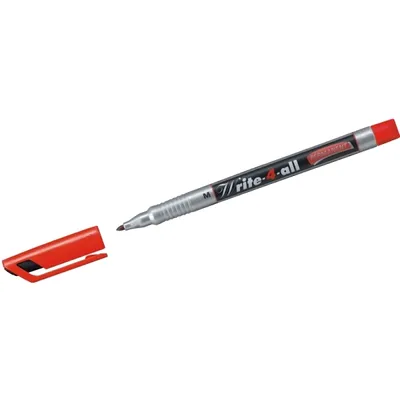 Zdjęcie produktu dla STABILO Write-4-all, Czerwony, Czerwony, Srebrny, Średni, 1 mm, Ceramika, Folia, Szkło, Metal, Plastik, 15 mm