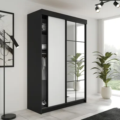 Produktbild von KIER FURNITURE Schiebegarderobe LAMARO mit Spiegel, Schrank Schlafzimmer 167x205x59cm
