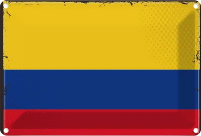Produktbild von vianmo Blechschild 20x30 cm Kolumbiens Colombia Flagge Fahne Wappen