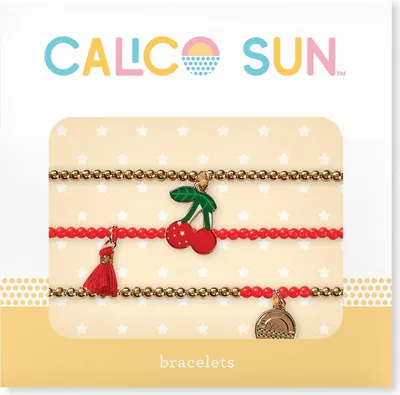 Immagine prodotto di Set di braccialetti Riley - Ciliegie (3 pezzi) - Calico Sun