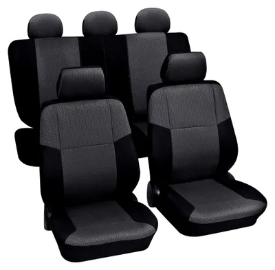 Produktbild von Auto Sitzbezüge Universal Komplett Set 15-teilig - Sylt schwarz, Eco Class mit SAB 2 Vario Plus