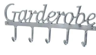 Produktbild von Garderobe Schriftzug silber Aluminium L.38 cm