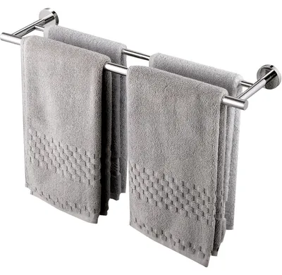 Obrázek produktu pro Držák na ručníky, dvojitý, nerezová ocel SUS304, montáž na zeď, délka 60 cm, leštěný