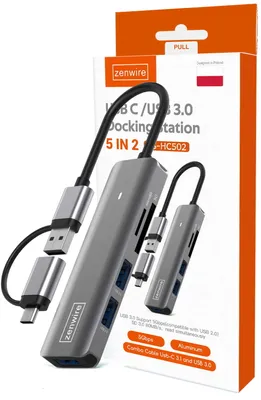 Zdjęcie produktu dla Zenwire Adapter-Hub-Kombi USB-C USB 3.0 BS-HC502