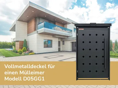 Produktbild von Mülltonnenunterstand D05GG1, Ganzmetalldeckel, modern, anthrazit
