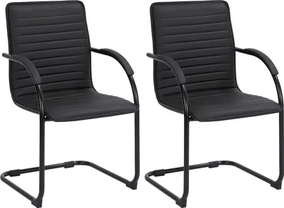 Produktbild von CLP 2er Set Besucherstühle Tira Kunstleder schwarz/schwarz