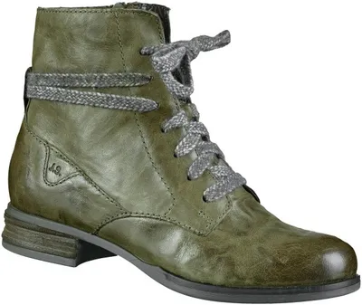 Produktbild von Josef Seibel Sanja 18, coole Damen Glattleder Stiefel in oliv, molliges Warmfutter, warme Einlegesohle