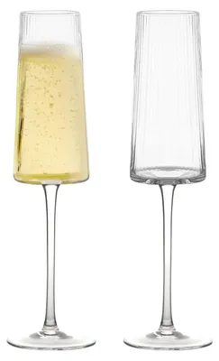 Champagnergläser Set von 2 – mundgeblasen, 250 ml, klar
