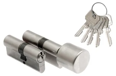 Produktbild von WILKA 1400 30/35 + 1405 35G/30 Zylinder Set mattsilber mit Knauf, 5 Schlüsse